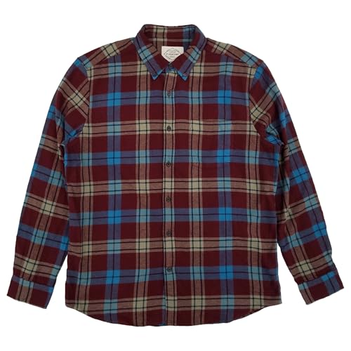 St. John's Bay Mens Burgundy Multi Plaid Long Sleeve Flannel Shirt XX-Large