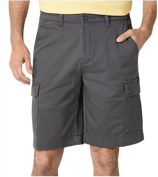 St. John's Bay Men's Power Stretch Cargo Shorts Dark Gray 38